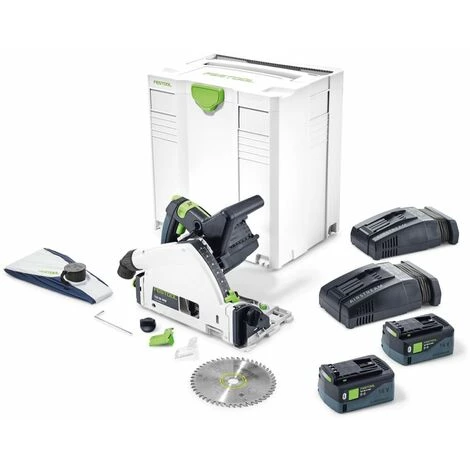 Festool TSC 55 Li 5,2 REBI-Plus/XL-SCA 18 / 36 V Scie Circulaire Plongeante Sans Fil + Coffret Systainer + 2x Batteries 5,2 Ah + 2x Chargeurs ( 575689 ) 4 Festool TSC 55 Li 5,2 REBI-Plus/XL-SCA 18 / 36 V Scie Circulaire Plongeante Sans Fil + Coffret Systainer + 2x Batteries 5,2 Ah + 2x Chargeurs ( 575689 ) â Image 2