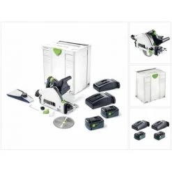 Festool TSC 55 Li 5,2 REB-Plus/XL 2 X 18 / 36 V Scie Circulaire Plongeante Sans Fil + Coffret Systainer + 2x Batteries 5,2 Ah + 2x Chargeurs ( 201391 )