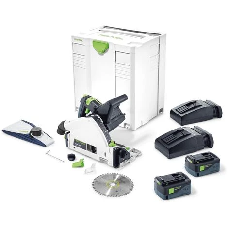 Festool TSC 55 Li 5,2 REB-Plus/XL 2 X 18 / 36 V Scie Circulaire Plongeante Sans Fil + Coffret Systainer + 2x Batteries 5,2 Ah + 2x Chargeurs ( 201391 ) 4 Festool TSC 55 Li 5,2 REB-Plus/XL 2 X 18 / 36 V Scie Circulaire Plongeante Sans Fil + Coffret Systainer + 2x Batteries 5,2 Ah + 2x Chargeurs ( 201391 ) – Image 2