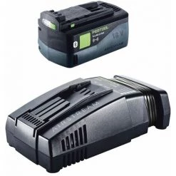 Festool Power Ensemble De - 4x Batteries BP 18 V 5,2 Ah ASI Bluetooth Li-Ion ( 202479 ) + 2x Chargeurs Rapide Festool SCA 8 Li-Ion + Technologie Airstream ( 200178 )