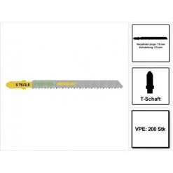Festool S 75/2,5/200 WOOD Fine Cut Lame De Scie Sauteuse - 200 Pièces. ( 204258 ) Forme Conique Pour De Nettes Coupes, Acier HCS -Festool Soldes Magasin 16752571 5