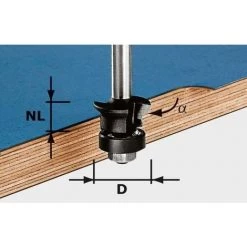 Fraise à Chanfreiner/affleurer Avec Queue De 8mm HW S8 D24/0° +45° - Festool