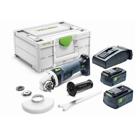 Meuleuses D'angle FESTOOL AGC 18-125 EB-Basic - Avec 2 Batteries 18V 5.2Ah, Chargeur, Systainer SYS3 M Et Accessoires - 576826 3 Meuleuses D'angle FESTOOL AGC 18-125 EB-Basic - Avec 2 Batteries 18V 5.2Ah, Chargeur, Systainer SYS3 M Et Accessoires - 576826