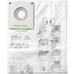 FESTOOL Sacs Filtre De Sécurité Pour CTH 26 Carton De 3 Pièces
