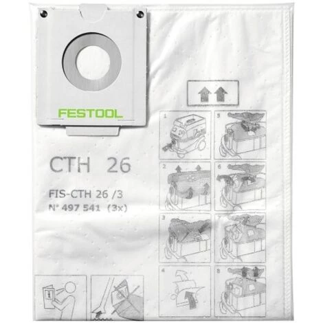 FESTOOL Sacs Filtre De Sécurité Pour CTH 26 Carton De 3 Pièces 3 FESTOOL Sacs Filtre De Sécurité Pour CTH 26 Carton De 3 Pièces