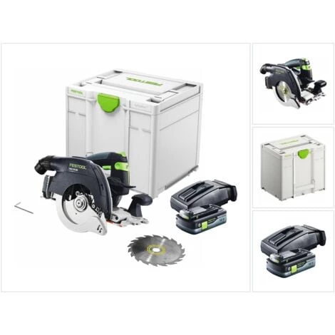 Festool HKC 55 EB-Basic Scie Circulaire à Capot Basculant Sans Fil, Sans Balai 18 V, 160 Mm + 1x Batterie 4,0 Ah + Chargeur + Systainer (576163) 3 Festool HKC 55 EB-Basic Scie Circulaire à Capot Basculant Sans Fil, Sans Balai 18 V, 160 Mm + 1x Batterie 4,0 Ah + Chargeur + Systainer (576163)