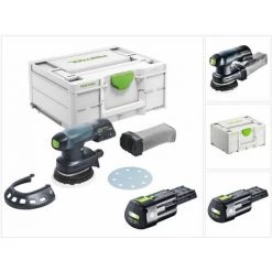 Festool ETSC 125 Ponceuse Excentrique Sans Fil 125 Mm, Sans Balai 18 V + 1x Batterie 3,1 Ah + Coffret Systainer - Sans Chargeur