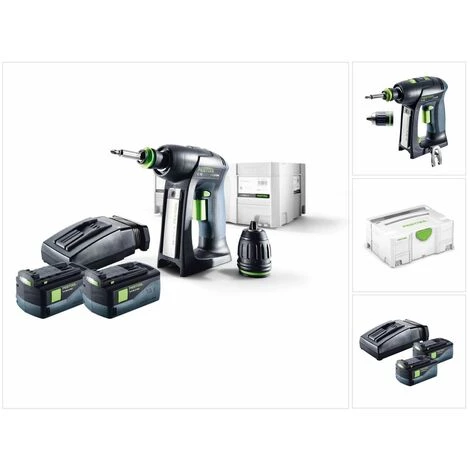 Festool C 18 Li Plus Perceuse-visseuse Sans Fil (574738) Avec Boîtier Systainer + 2x Batteries BP 5,2 Ah + Chargeur TCL 6 3 Festool C 18 Li Plus Perceuse-visseuse Sans Fil (574738) Avec Boîtier Systainer + 2x Batteries BP 5,2 Ah + Chargeur TCL 6