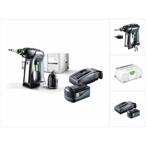 Festool C 18 Li-Basic Starter Perceuse-visseuse Sans Fil Avec Boîtier Systainer + 1x Batterie BP 5,2 Ah + Chargeur TCL 6 3 Festool C 18 Li-Basic Starter Perceuse-visseuse Sans Fil Avec Boîtier Systainer + 1x Batterie BP 5,2 Ah + Chargeur TCL 6