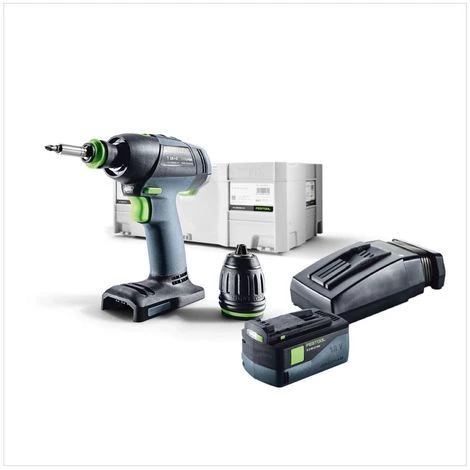 Festool T 18+3 Li-Basic Starter Perceuse-visseuse Sans Fil + Coffret De Transport Systainer + 1x Batterie BP 5,2 Ah Airstream + Chargeur TCL 6 4 Festool T 18+3 Li-Basic Starter Perceuse-visseuse Sans Fil + Coffret De Transport Systainer + 1x Batterie BP 5,2 Ah Airstream + Chargeur TCL 6 â Image 2