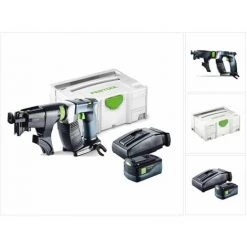 Festool DWC 18-4500 Li Basic Starter Visseuse Sans Fil Pour Plaquiste DURADRIVE Avec Boîtier Systainer + Chargeur De Vis + 1x Batterie BP 5,2 Ah AS + Chargeur TCL 6