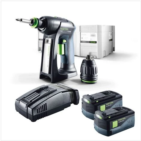 Festool C 18 Li-Basic Perceuse-visseuse Sans Fil Avec Boîtier Systainer Plus + 2x Batteries BP 18 Li 5,2 AS + Chargeur Rapide SCA 8 4 Festool C 18 Li-Basic Perceuse-visseuse Sans Fil Avec Boîtier Systainer Plus + 2x Batteries BP 18 Li 5,2 AS + Chargeur Rapide SCA 8 – Image 2