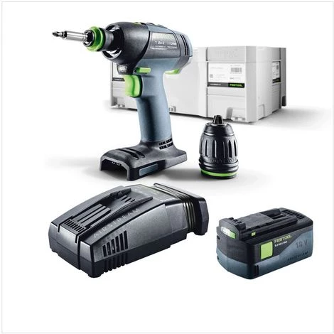 Festool T 18+3 Li-Basic Perceuse-visseuse Sans Fil + Coffret De Transport Systainer Plus + 1x Batterie BP 18 Li 5,2 AS + Chargeur Rapide SCA 8 4 Festool T 18+3 Li-Basic Perceuse-visseuse Sans Fil + Coffret De Transport Systainer Plus + 1x Batterie BP 18 Li 5,2 AS + Chargeur Rapide SCA 8 â Image 2
